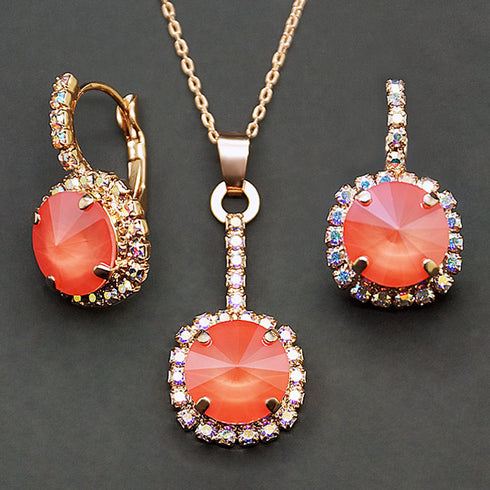 Komplekts "Klaris VII (Šviesiai koralų)" su Swarovski™ kristalais